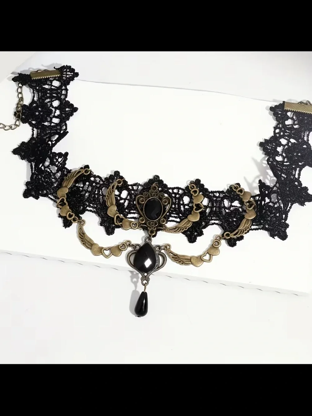 Black Lace Victorian Gothic Choker Necklace